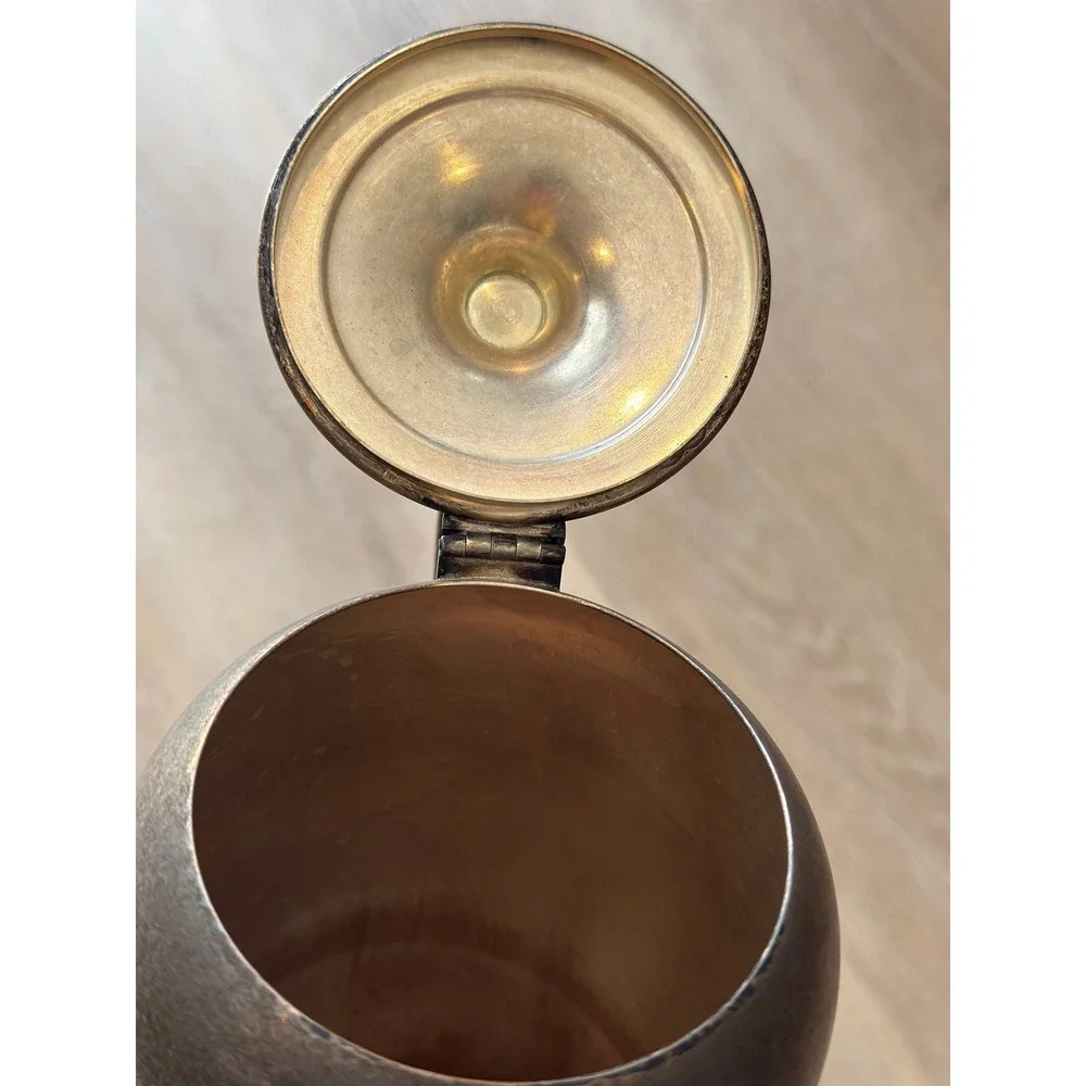 Vintage 50s 60s Sheridan Silver Co Silver on Copper Teapot